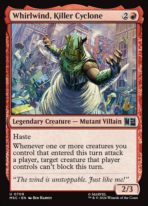 Whirlwind, Killer Cyclone - Marvel Super Heroes Commander MTG spoiler