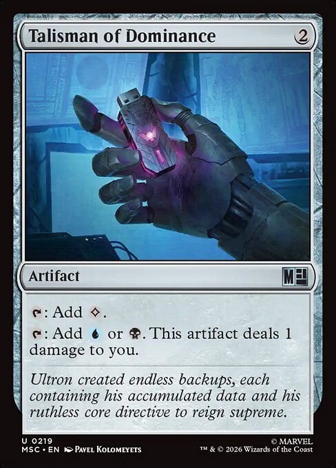 Talisman of Dominance - Marvel Super Heroes Commander MTG spoiler