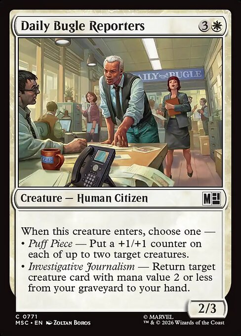 Daily Bugle Reporters - Marvel Super Heroes Commander MTG spoiler