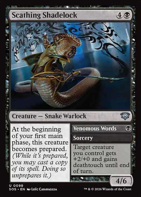 Scathing Shadelock // Venomous Words - Secrets of Strixhaven MTG spoiler