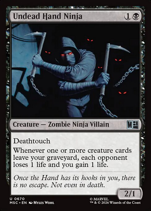 Undead Hand Ninja - Marvel Super Heroes Commander MTG spoiler
