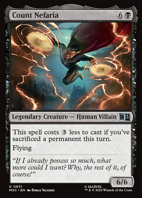 Count Nefaria - Marvel Super Heroes Commander MTG spoiler