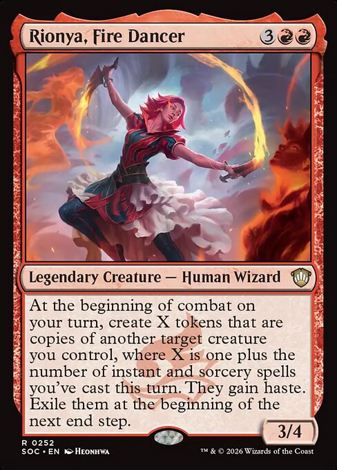 Rionya, Fire Dancer - Secrets of Strixhaven Commander MTG spoiler