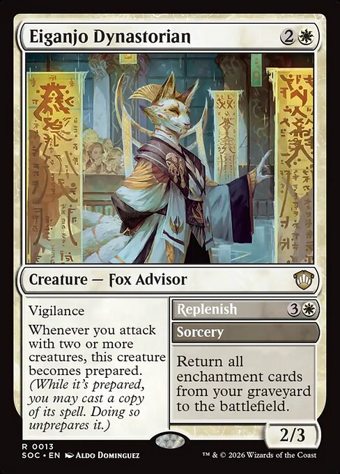 Eiganjo Dynastorian // Replenish - Secrets of Strixhaven Commander MTG spoiler