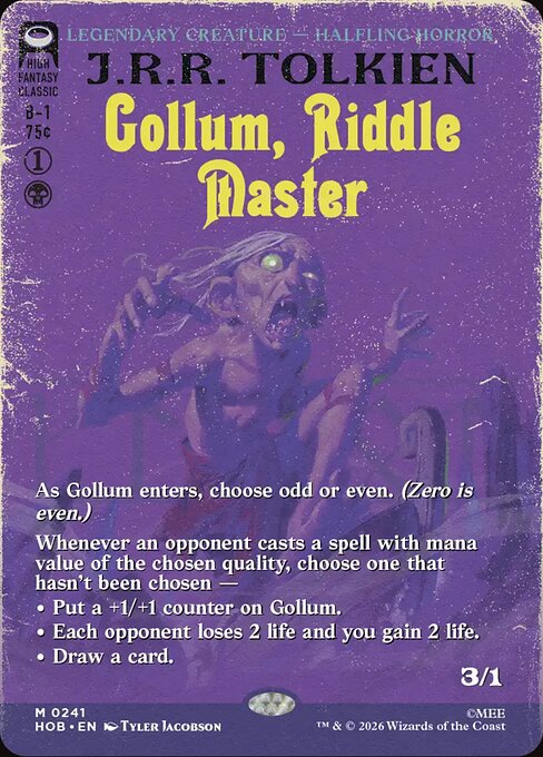 Gollum, Riddle Master - The Hobbit MTG spoiler