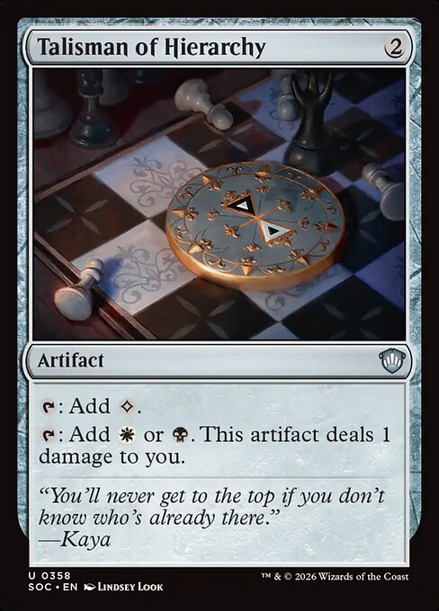 Talisman of Hierarchy - Secrets of Strixhaven Commander MTG spoiler