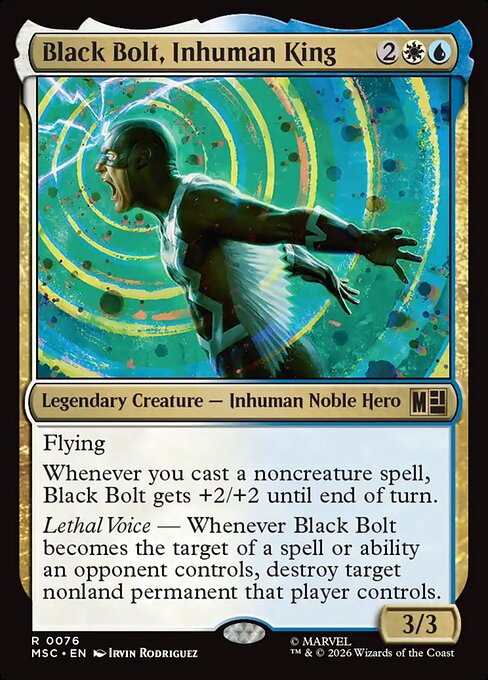 Black Bolt, Inhuman King - Marvel Super Heroes Commander MTG spoiler