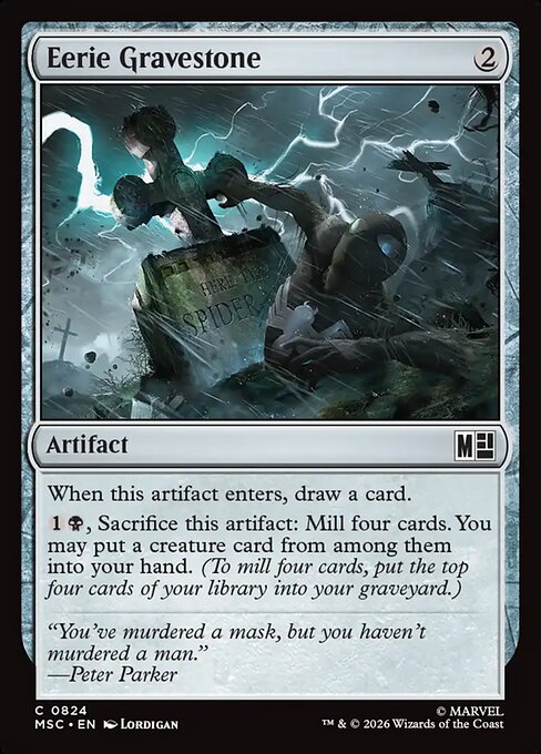 Eerie Gravestone - Marvel Super Heroes Commander MTG spoiler