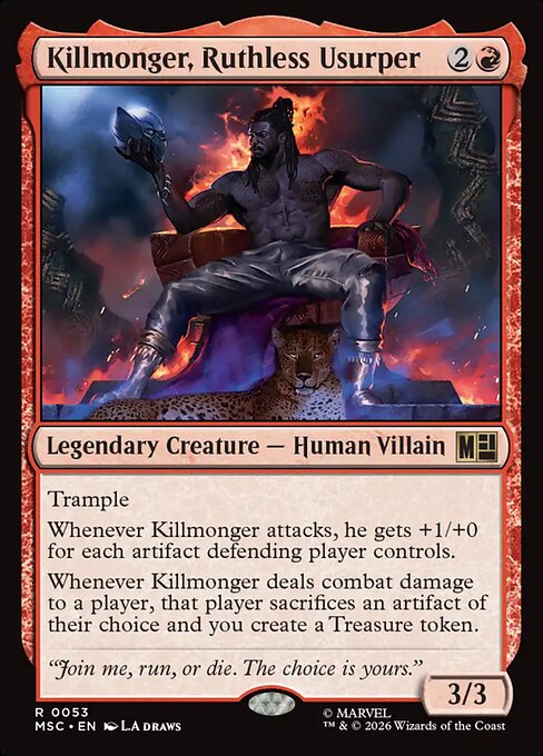 Killmonger, Ruthless Usurper - Marvel Super Heroes Commander MTG spoiler