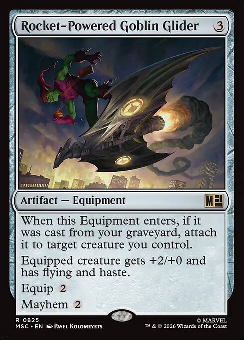 Rocket-Powered Goblin Glider - Marvel Super Heroes Commander MTG spoiler