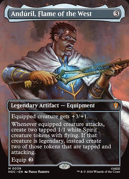Andúril, Flame of the West - The Hobbit Commander MTG spoiler