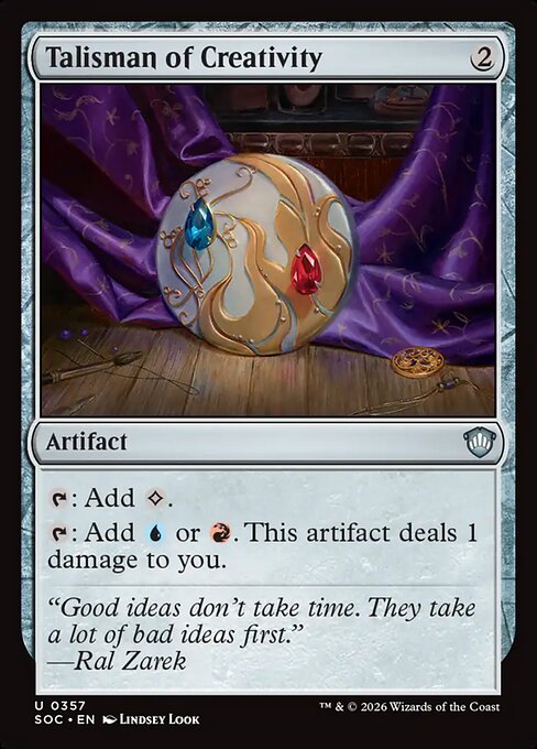 Talisman of Creativity - Secrets of Strixhaven Commander MTG spoiler