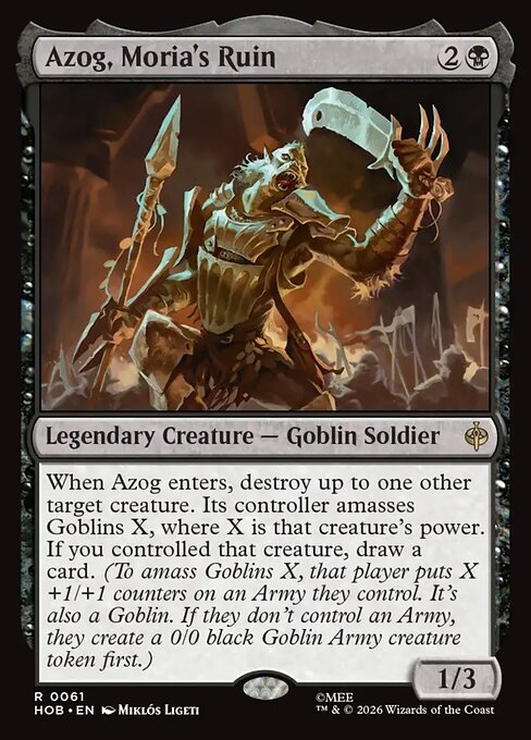 Azog, Moria's Ruin - The Hobbit MTG spoiler