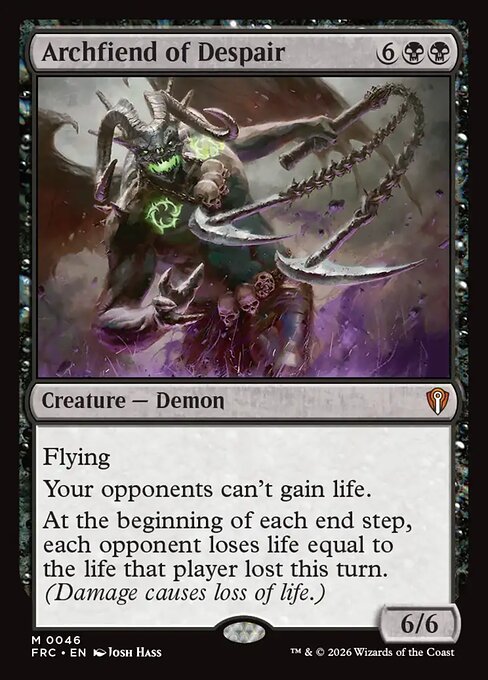 Archfiend of Despair - Reality Fracture Commander MTG spoiler