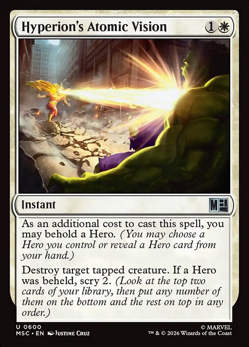 Hyperion's Atomic Vision - Marvel Super Heroes Commander MTG spoiler