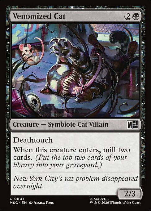 Venomized Cat - Marvel Super Heroes Commander MTG spoiler