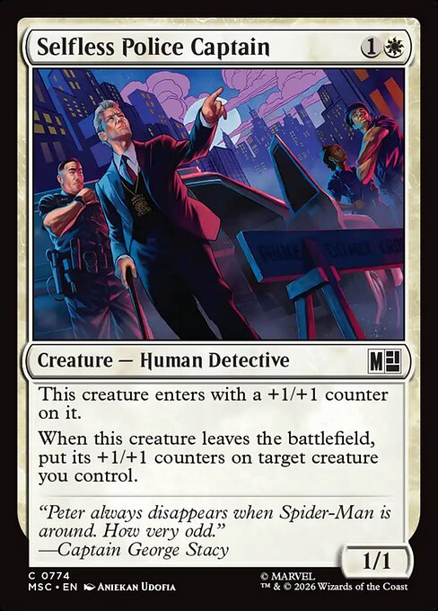 Selfless Police Captain - Marvel Super Heroes Commander MTG spoiler