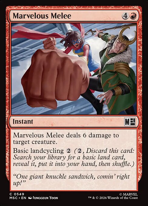 Marvelous Melee - Marvel Super Heroes Commander MTG spoiler