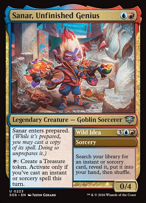 Sanar, Unfinished Genius // Wild Idea - Secrets of Strixhaven MTG spoiler