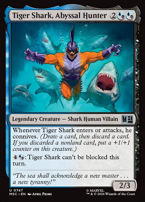Tiger Shark, Abyssal Hunter - Marvel Super Heroes Commander MTG spoiler