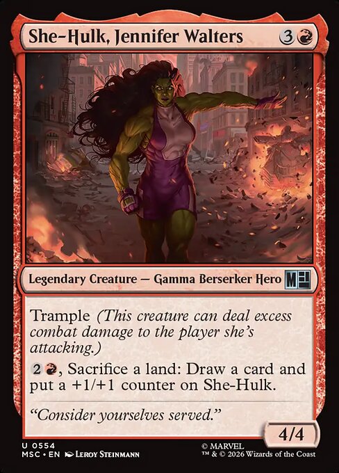 She-Hulk, Jennifer Walters - Marvel Super Heroes Commander MTG spoiler