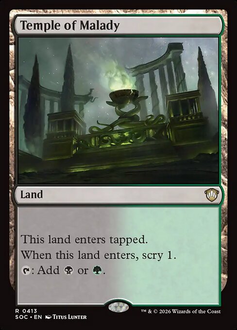 Temple of Malady - Secrets of Strixhaven Commander MTG spoiler