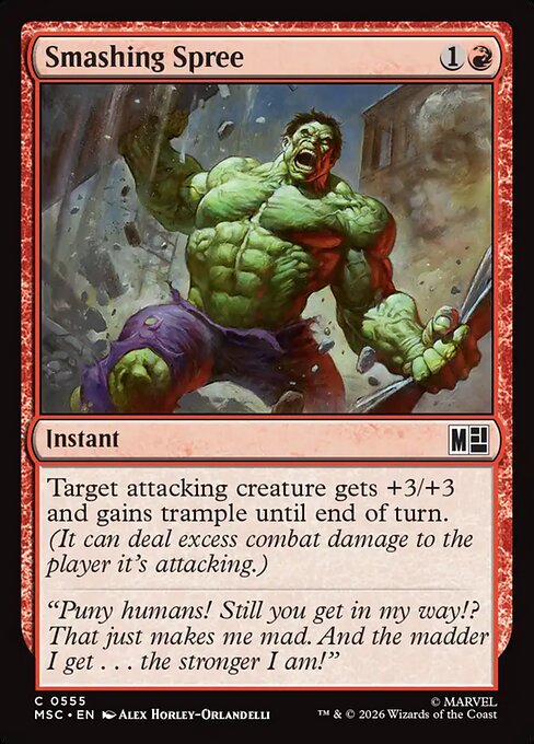 Smashing Spree - Marvel Super Heroes Commander MTG spoiler