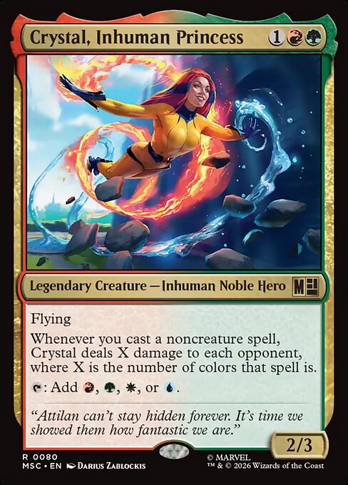 Crystal, Inhuman Princess - Marvel Super Heroes Commander MTG spoiler