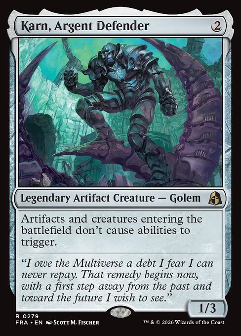 Karn, Argent Defender - Reality Fracture MTG spoiler