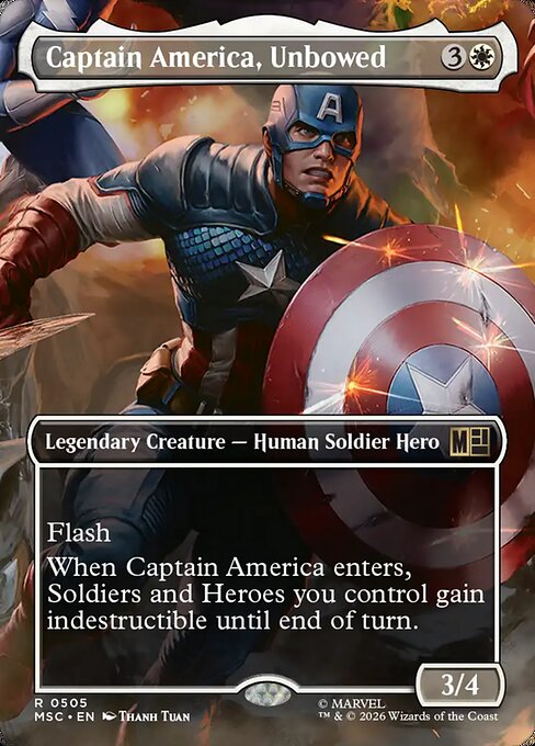 Captain America, Unbowed - Marvel Super Heroes Commander MTG spoiler