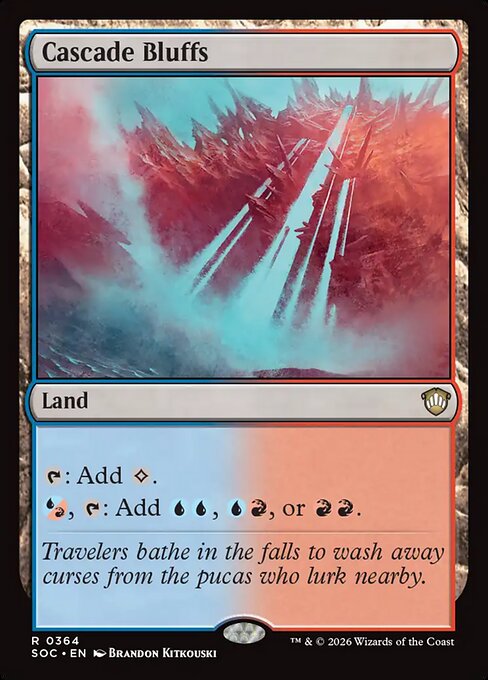 Cascade Bluffs - Secrets of Strixhaven Commander MTG spoiler