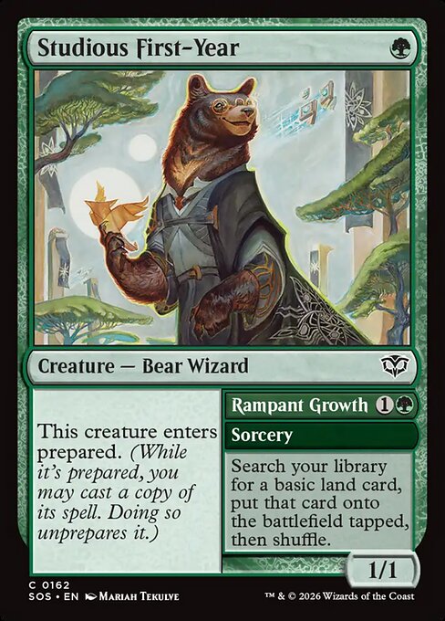 Studious First-Year // Rampant Growth - Secrets of Strixhaven MTG spoiler