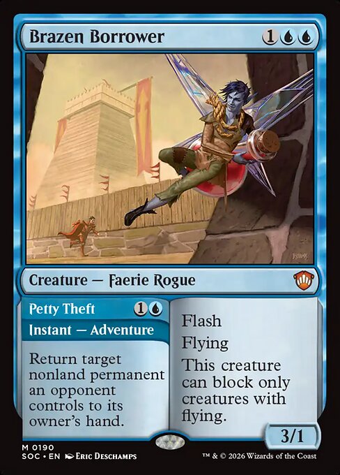Brazen Borrower // Petty Theft - Secrets of Strixhaven Commander MTG spoiler