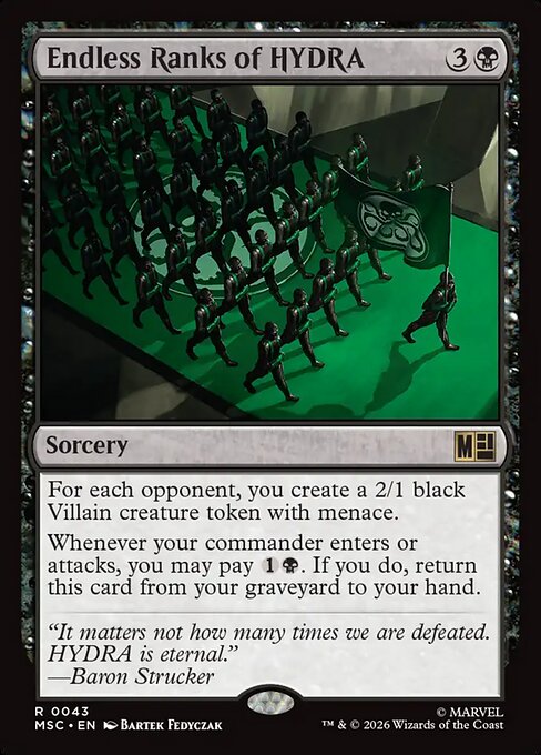 Endless Ranks of HYDRA - Marvel Super Heroes Commander MTG spoiler
