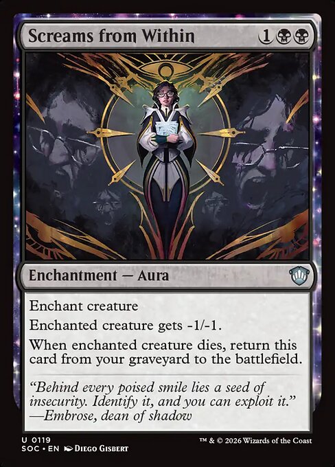 Screams from Within - Secrets of Strixhaven Commander MTG spoiler