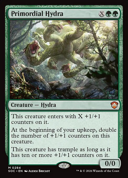 Primordial Hydra - Secrets of Strixhaven Commander MTG spoiler
