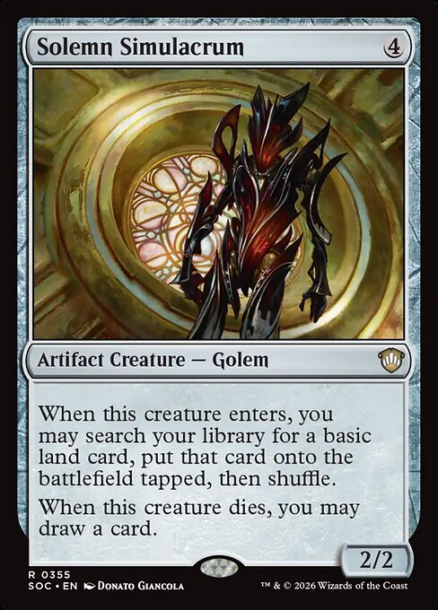 Solemn Simulacrum - Secrets of Strixhaven Commander MTG spoiler