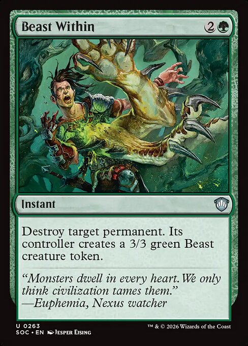 Beast Within - Secrets of Strixhaven Commander MTG spoiler