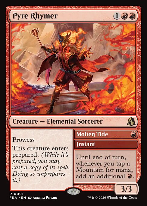 Pyre Rhymer // Molten Tide - Reality Fracture MTG spoiler