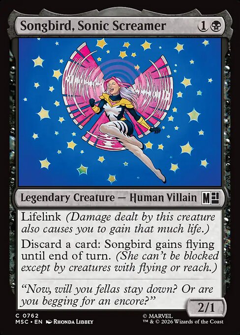 Songbird, Sonic Screamer - Marvel Super Heroes Commander MTG spoiler