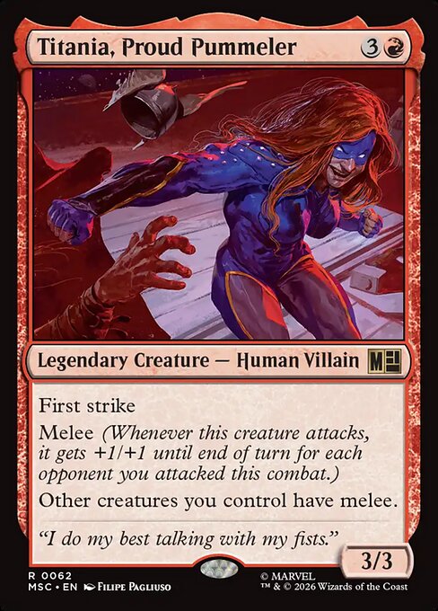 Titania, Proud Pummeler - Marvel Super Heroes Commander MTG spoiler