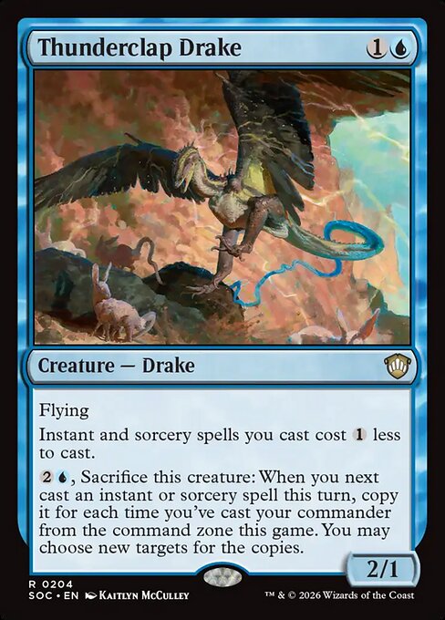 Thunderclap Drake - Secrets of Strixhaven Commander MTG spoiler