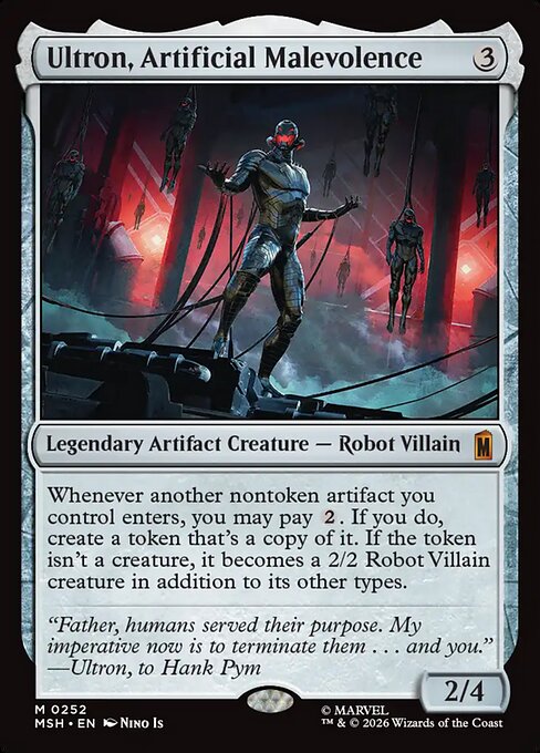 Ultron, Artificial Malevolence - Marvel Super Heroes MTG spoiler