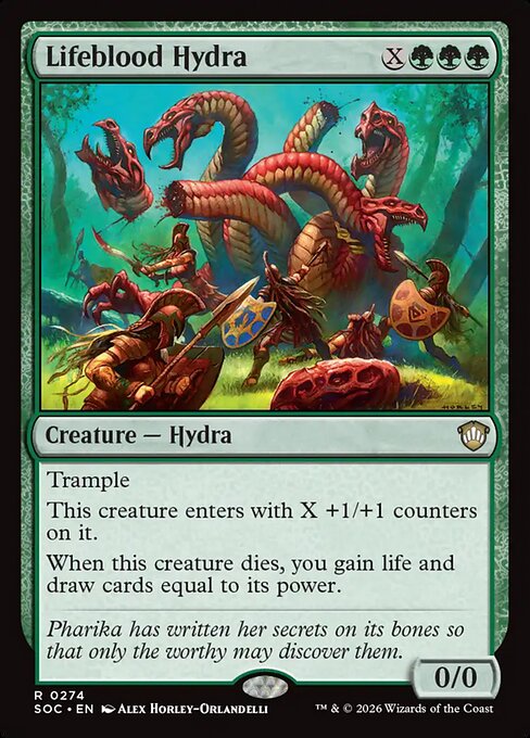 Lifeblood Hydra - Secrets of Strixhaven Commander MTG spoiler