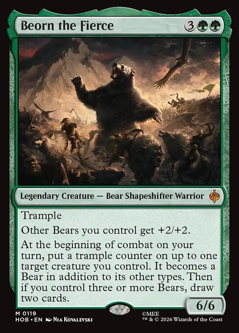 Beorn the Fierce - The Hobbit MTG spoiler