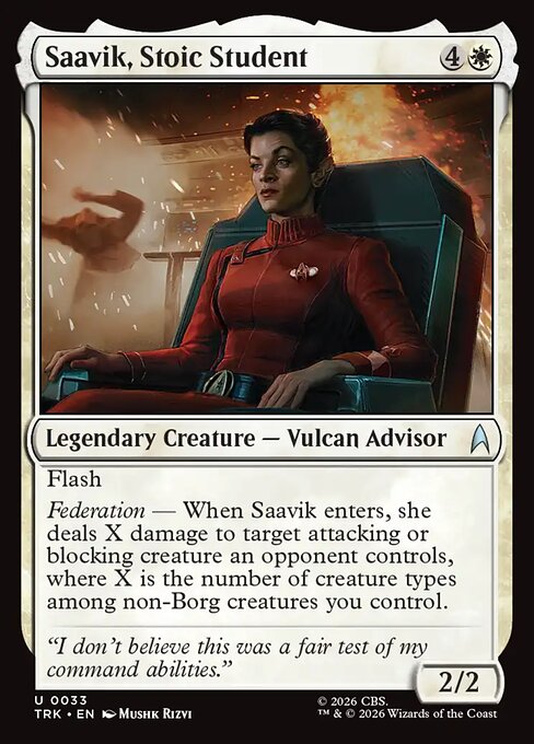 Saavik, Stoic Student - Star Trek MTG spoiler