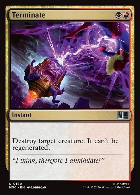 Terminate - Marvel Super Heroes Commander MTG spoiler