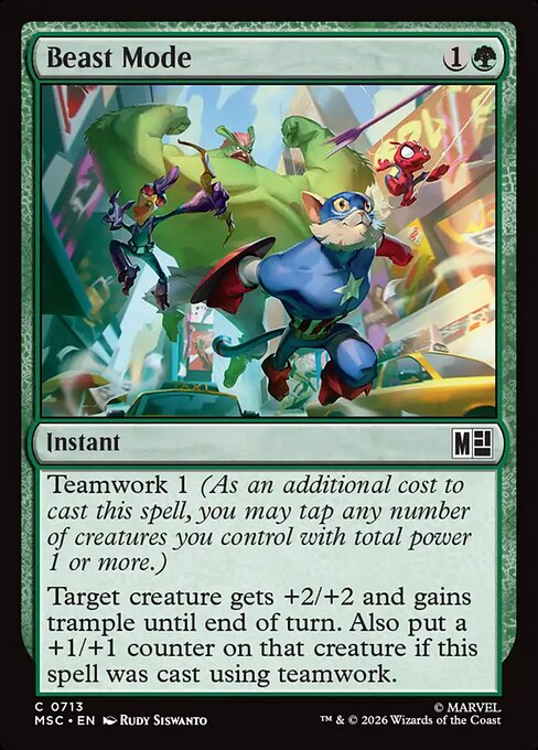 Beast Mode - Marvel Super Heroes Commander MTG spoiler