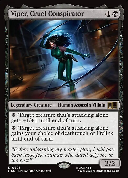 Viper, Cruel Conspirator - Marvel Super Heroes Commander MTG spoiler