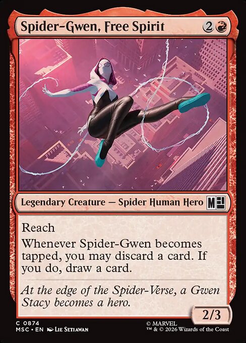 Spider-Gwen, Free Spirit - Marvel Super Heroes Commander MTG spoiler
